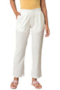Aurelia White Solid Parallel Ethnic Bottomwear