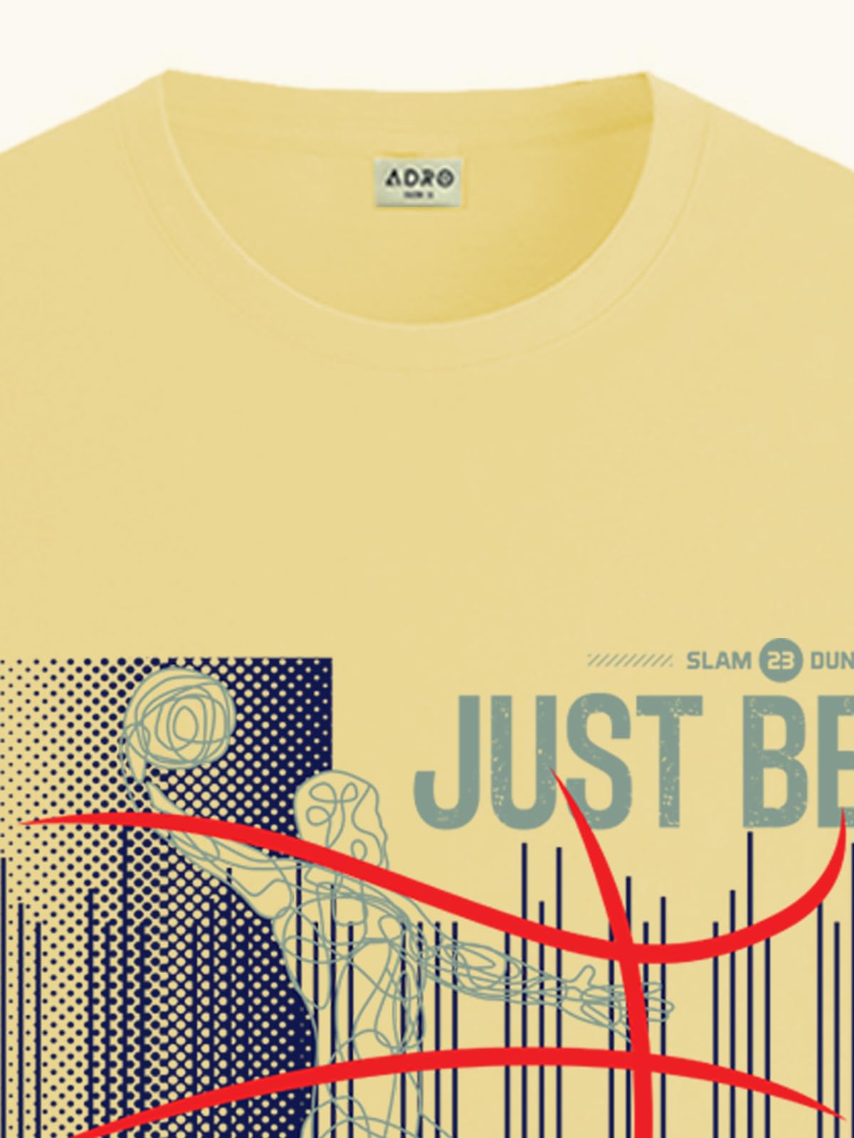 ADRO Men's Graphic Printed 100% Cotton T-Shirt - Regular Fit, Printed T-Shirts for Men (RN24-BCL-LY_Light Yellow)