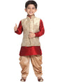 Vastramay Banarasi Brocade Woven Jacquard Nehru/Modi Jacket With Silk Pathani Kurta & Dhoti Pant Set  Traditional Ethnic Wear Fo