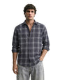 The Indian Garage Co Mens Slim Fit Checkered Cutaway Collar Full Sleeves Shirt