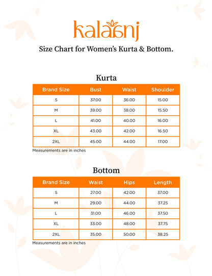 Kalaanj Women's Kurta Set - XL, Multicolored, Model KALSS24SK-6_SP-51-XL, 3-Piece Set