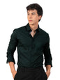 Pinkmint Mens Long Sleeve Button Down Olive Green Shirt for Men Collared Casual Formal Soild Shirt