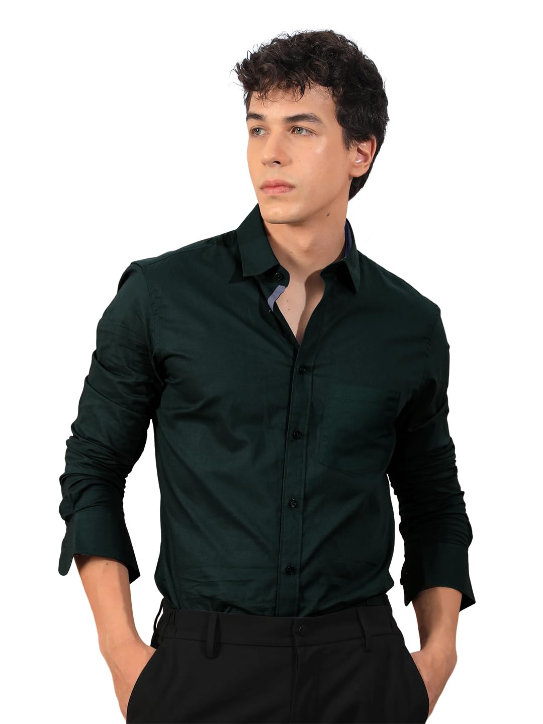 Pinkmint Mens Regular Fit Soft Cotton Blend Casual Combo Shirt with Pocket Design & Spread Collar Full Sleeves Formal Shirt Oli