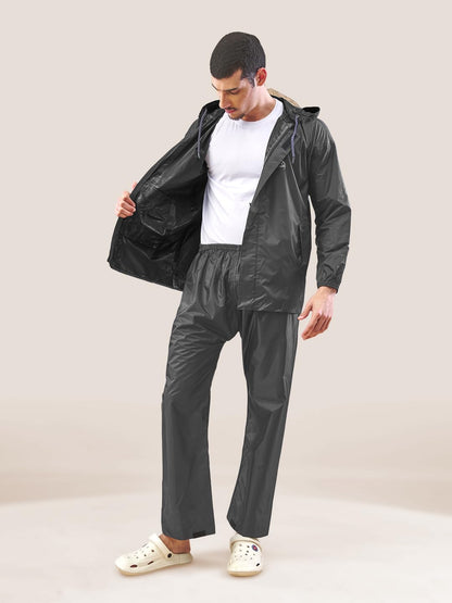Lux Venus Plain Tapping Rain Suit For Men Grey