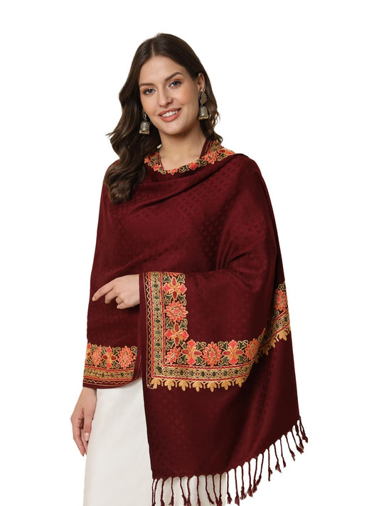 Pashmoda Women Bahaar Embroidered Stole (Size 71X203 CM)