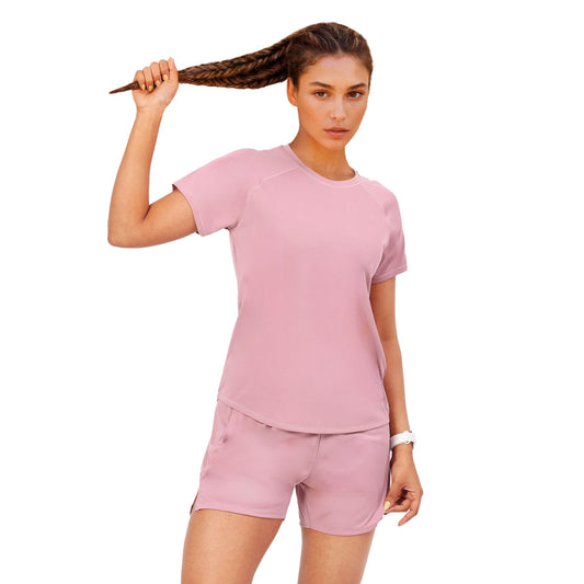 Enamor Womens Solid Relaxed Fit T-Shirt (A314_Lilas