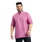 Bigbanana Plus Size Men'S Regular Fit Solid Short Kurta (Pollan-Pink,Pink,7Xl)