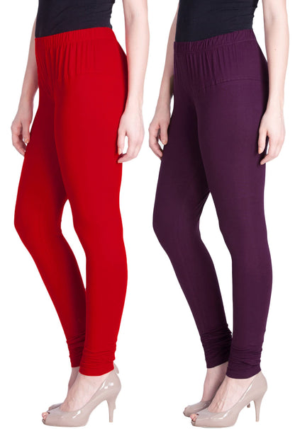Lyra Cotton Premium Churidar Leggings For Women (Pack Of 2)