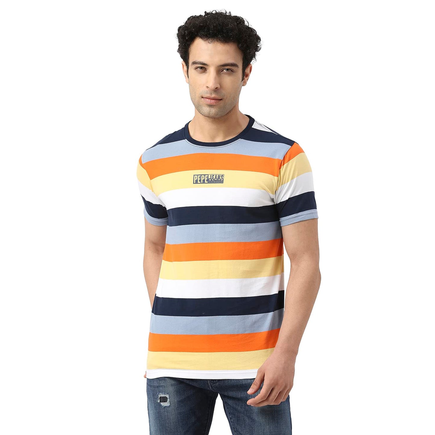 Pepe Jeans MenS Graphic Slim Fit T-Shirt (Pm5089970Aal_Multicolour