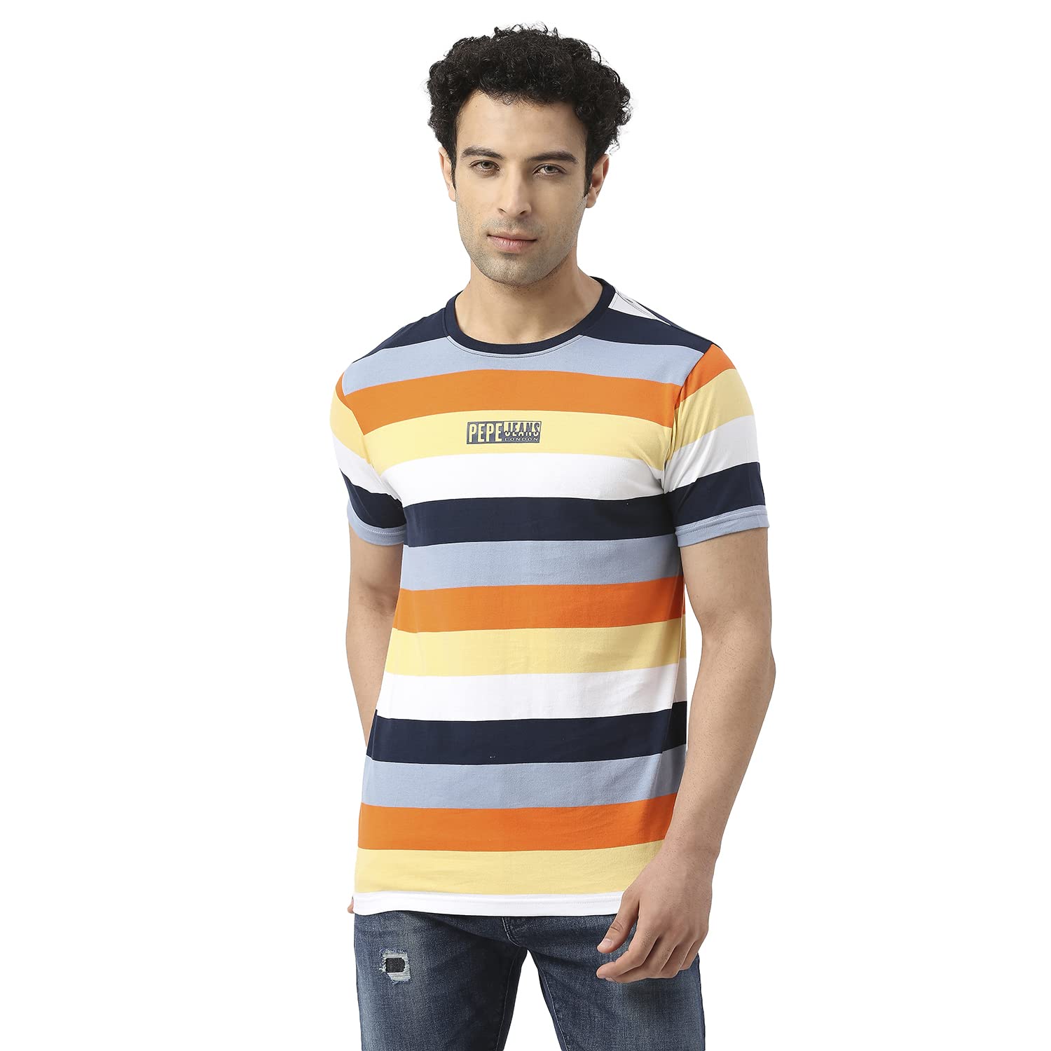 Pepe Jeans MenS Graphic Slim Fit T-Shirt (Pm5089970Aal_Multicolour