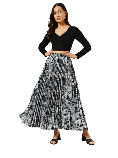 Kzully Crepe Western WomenS Maxi Skirts Grey