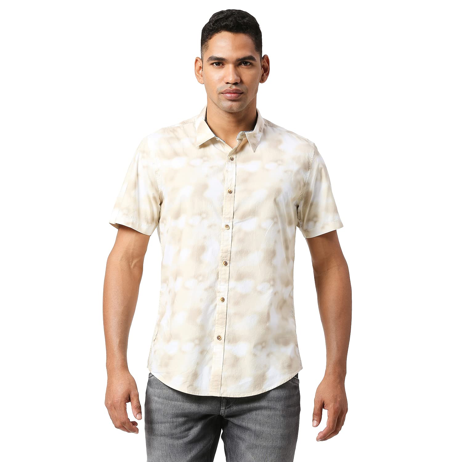 Pepe Jeans MenS Regular Fit Shirt (Pm308119844M_Beige