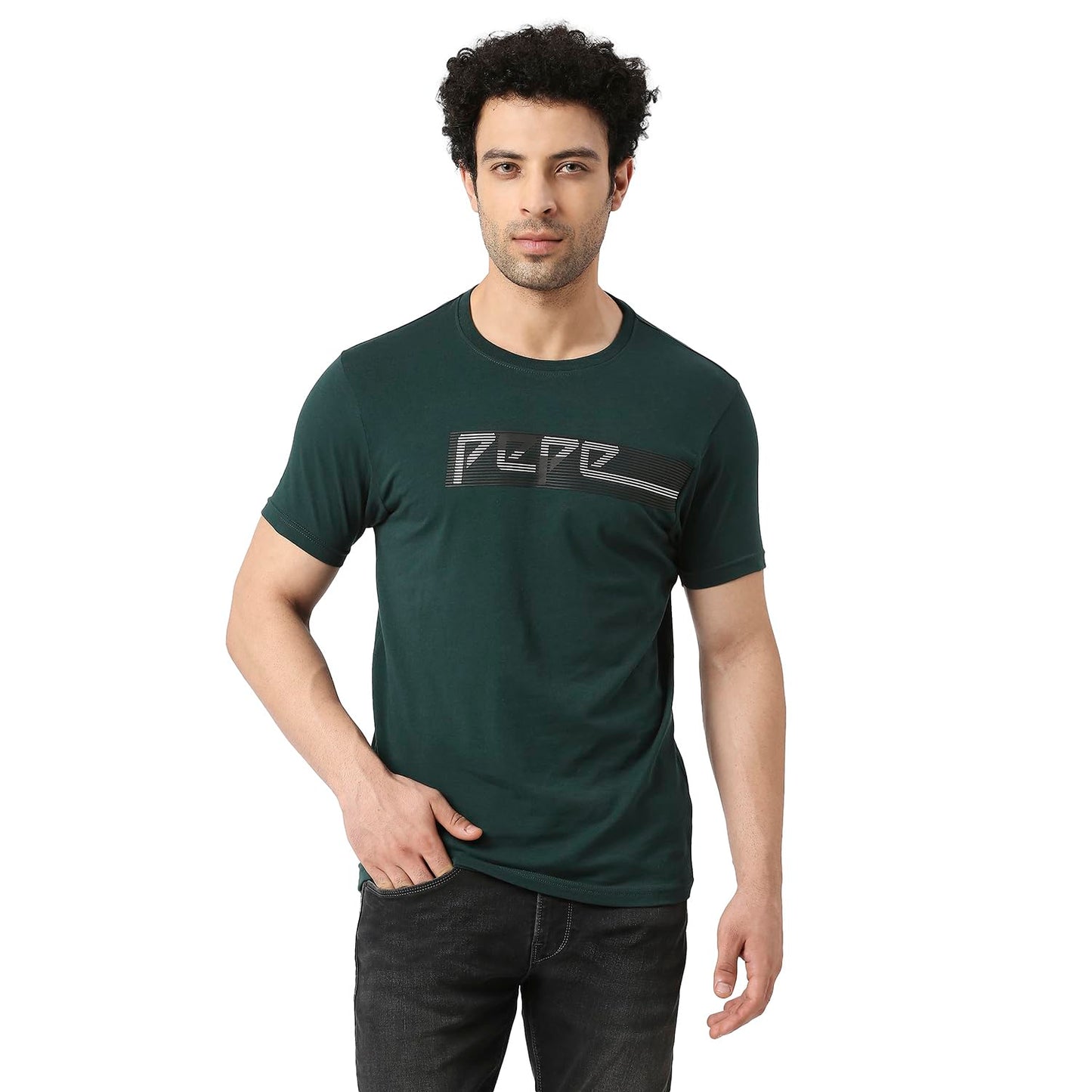 Pepe Jeans MenS Slim Fit T-Shirt (Pm509025665L_Bottle Green