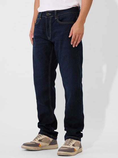 The Souled Store Denim Dark Blue Men and Boys Classic Fit Cotton Blend Jeans