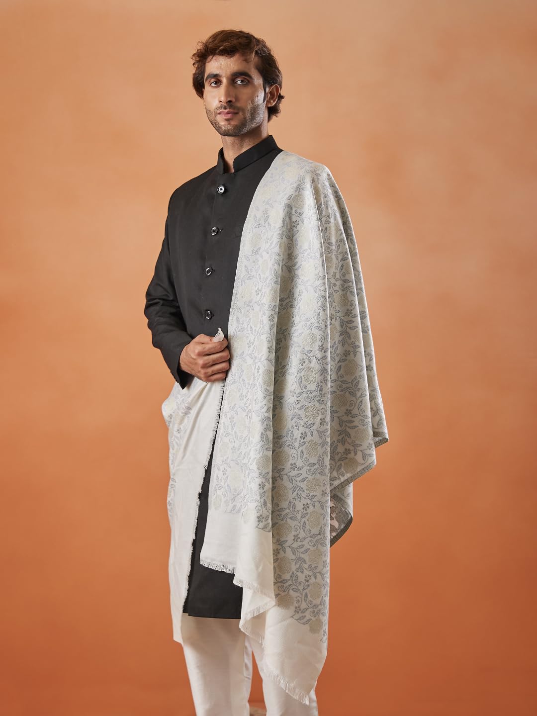 Pashmoda Men Gulnari Kaani Stole (Size 71x203 cm)