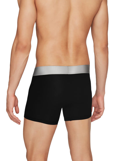XYXX Mens Underwear Illuminati IntelliSoft Antimicrobial Micro Modal Trunk Pack of 3 (Black Iris & Tango Red ; Black Iris & Bri