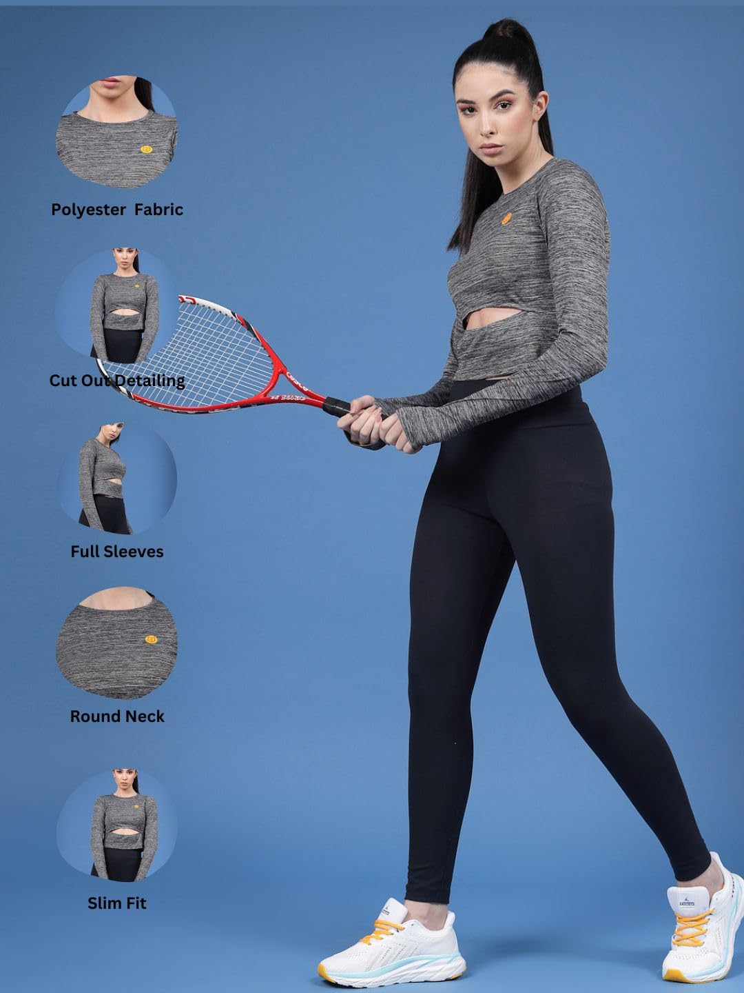 Rigo Round Neck Activewear Top for Women | Comfort Fit Stylish Active T-Shirt for Girls | Gym/Sports Wear Tees & Workout Tops