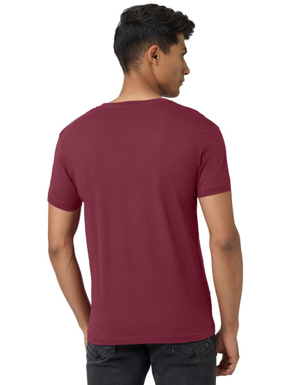 XYXX Mens Cotton Solid Regular Fit T Shirt (Xy_Cr15_Tshirt_1_Wine)