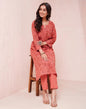 Fabindia Women Orange Three-Quarter Sleeves Round Neck Pure Cotton Kurta Set