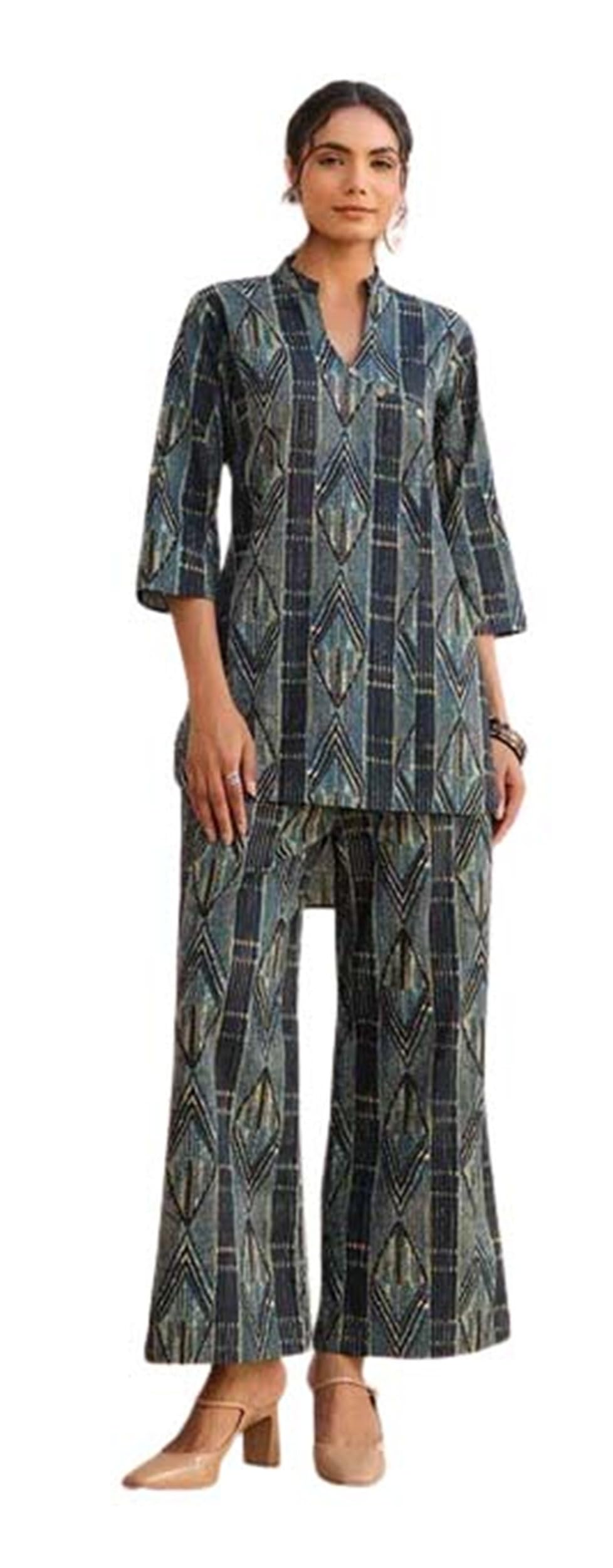 Kalaanj Ethnic Co Ord Set | Casual Wear Pant Top Set | Fancy Co-Ord Set | Full Pair Set | Kurta Sets Kurtis | Kurta Pant Setkals