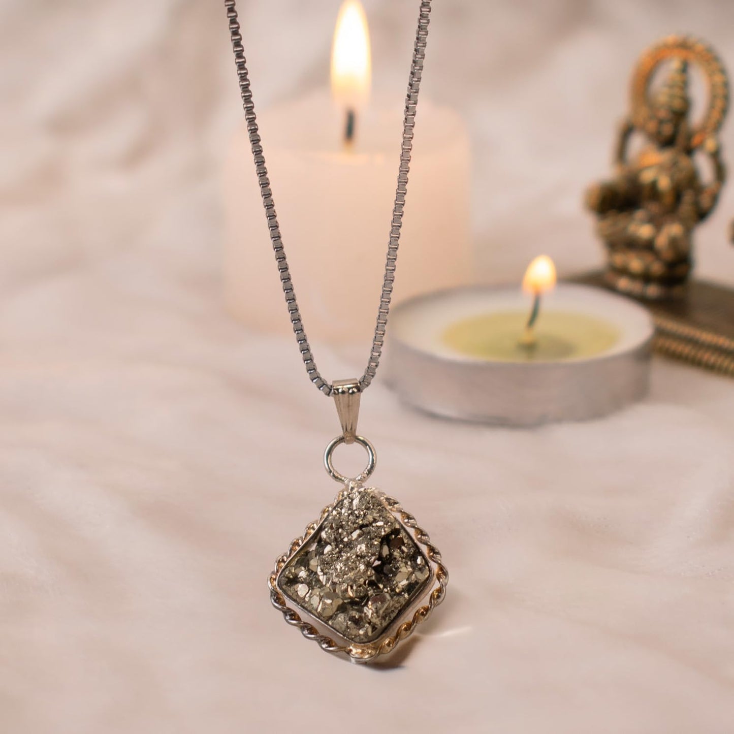 Astrotalk Raw Pyrite Pendant | Stone of Wealth, Confidence & Clarity | Pyrite Pendant for Women | Best Gift Items for Women | Spiritual Jewellery