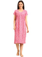 Rupa Jon Aishwarya Women Short Printed Nighty in Premium Cotton Blend Fabric, Midi Length, Night Dress, Three-Fourth Length for