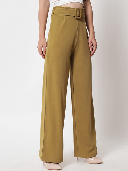 Kotty Pack Of 2 Women Flared Fit Multicolor Viscose Rayon Trousers