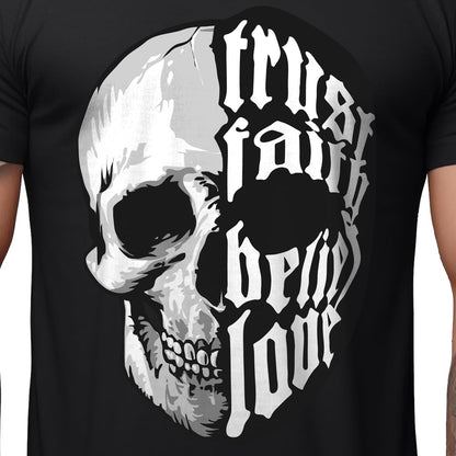 Peppyzone Mens Regular Fit T-Shirt (PZ-Skull437_Black3