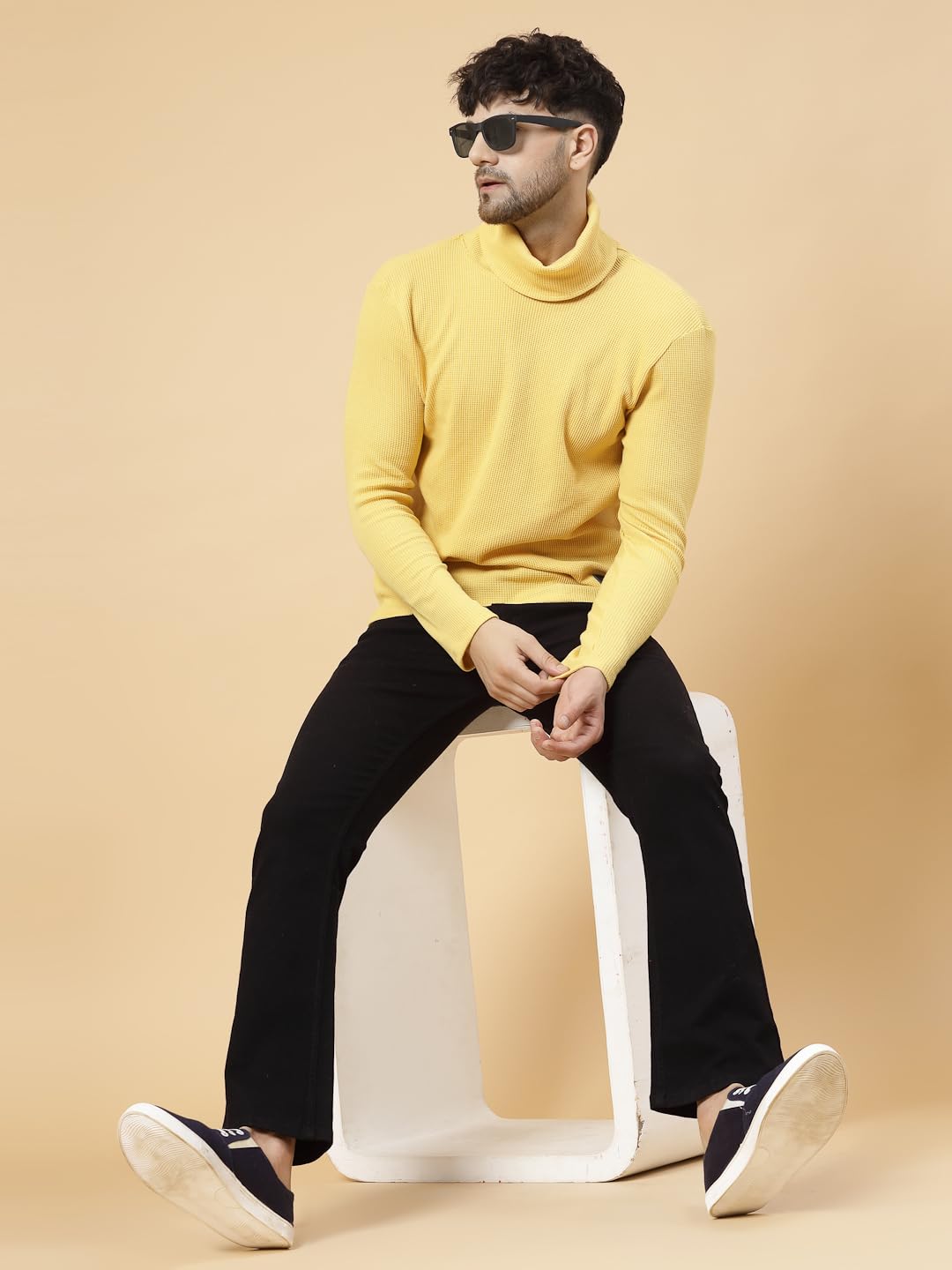 Rigo Mens Solid Regular Fit T-Shirt (CT08231592_Yellow