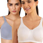 NYKD Encircled with Love Everyday Cotton Bra for Women Non Padded, Wirefree, Full Coverage - Side Support Shaper - NYB169,White/