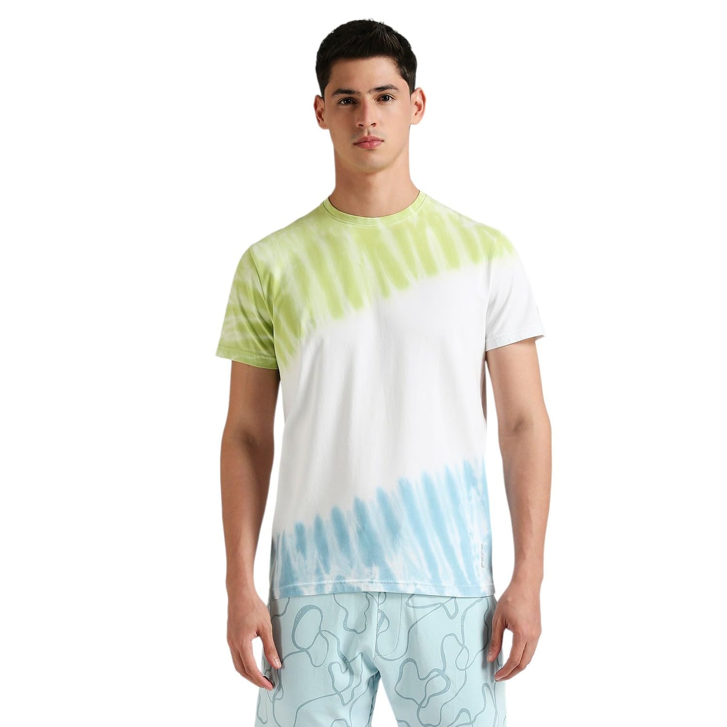 Pepe Jeans MenS Slim Fit Tie & Dye T-Shirts White