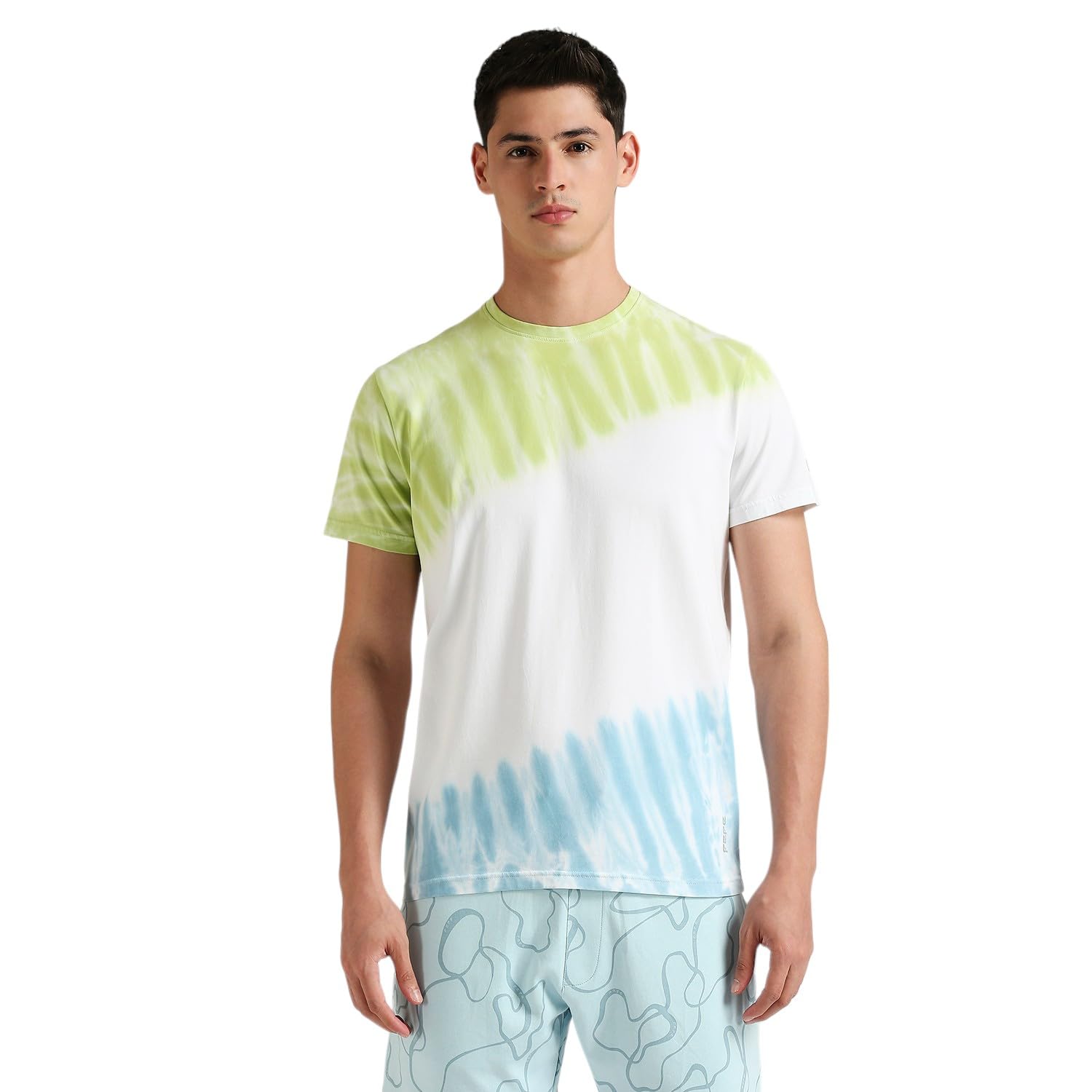 Pepe Jeans MenS Slim Fit Tie & Dye T-Shirts White