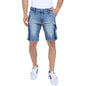 Campus Sutra Mens Boyfriend Shorts (CBSCSUM23JN_SHORT61_M_PLN_BU_Blue