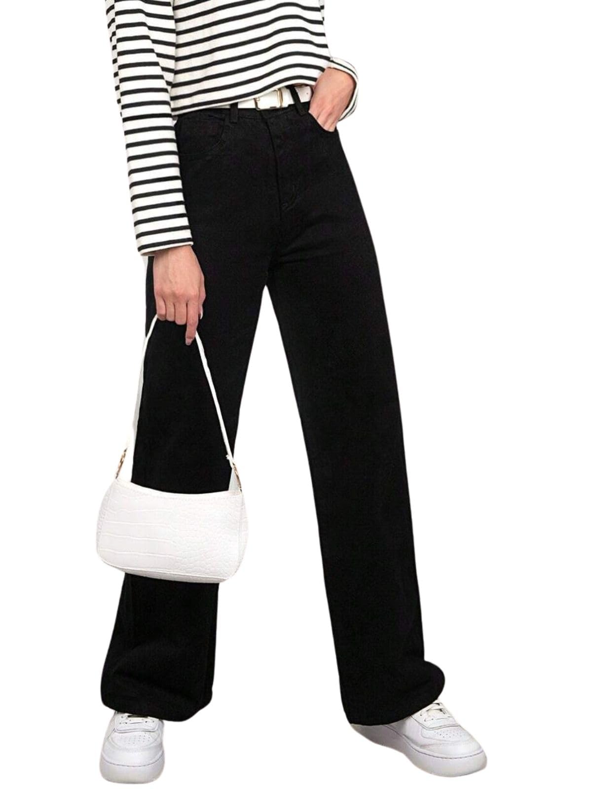 Greciilooks WomenS Regular High Rise Jeans (Gl-Dj-42_Black1