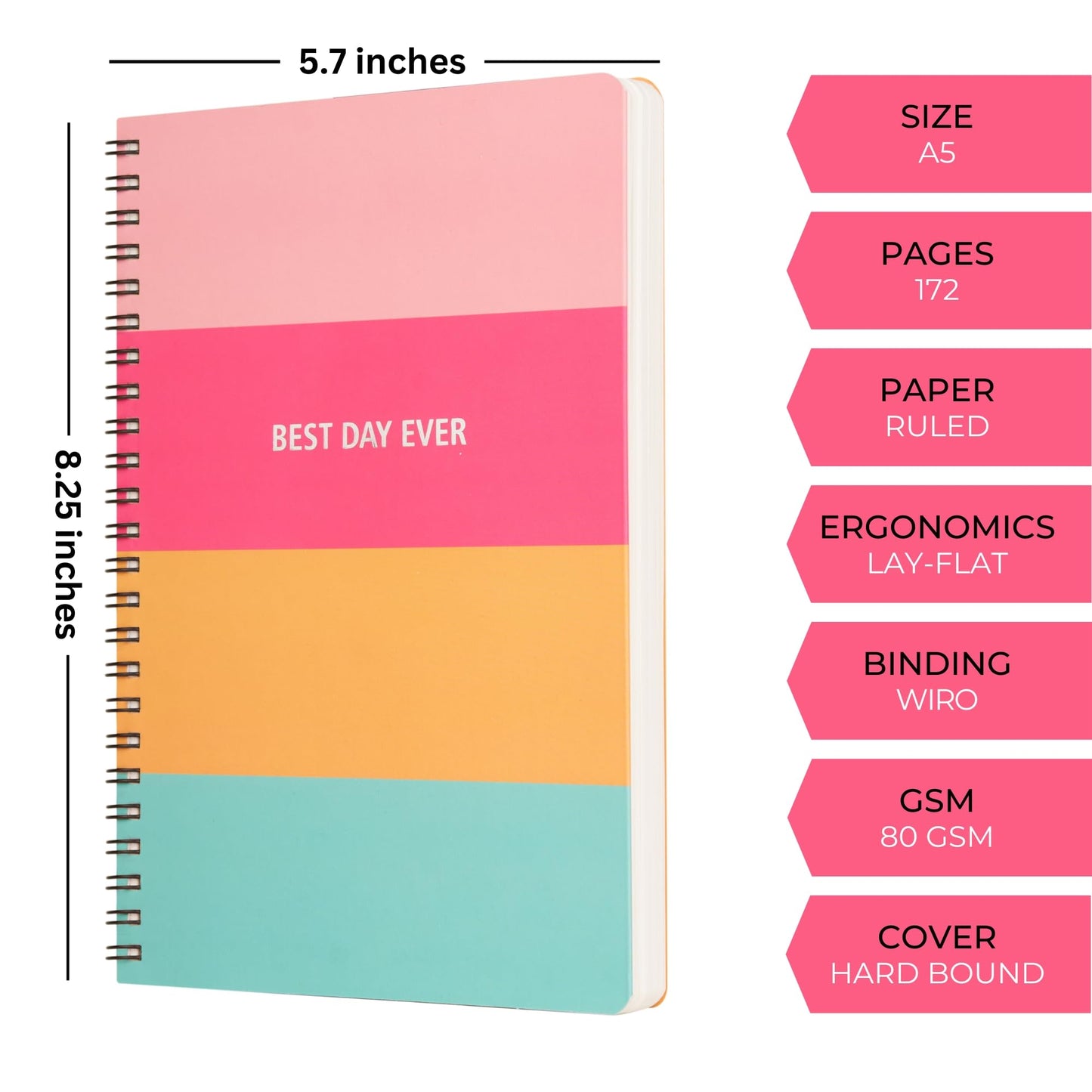 Doodle Undated Daily Planner | A5 | 172 Pages | 80 Gsm | 3 Months Schedule, To-Do List, Daily Priorities, Appointments, Deadline