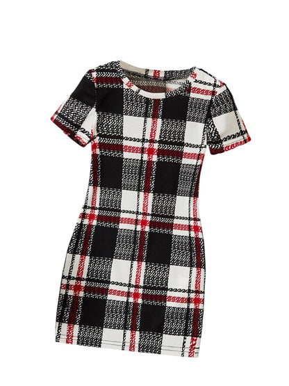 TAGAS Young Girl Contrast Dobby Mesh Puff Sleeve Dress || Girls Dress || Party Dress for Girls ||Fency Dress||(GCD) White