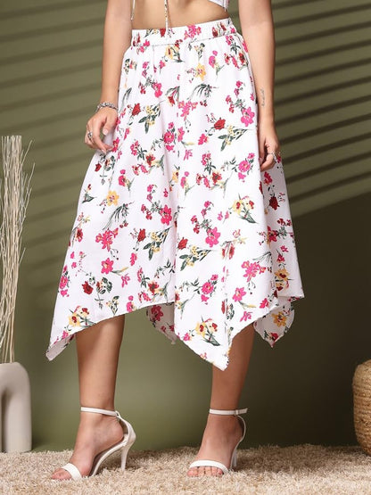 OOMPH! Long Skirts for Women White - msk175
