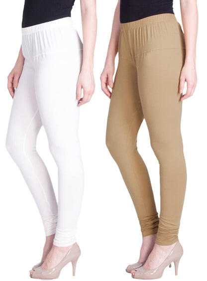 Lyra Cotton Premium Churidar Leggings For Women (Pack Of 2)