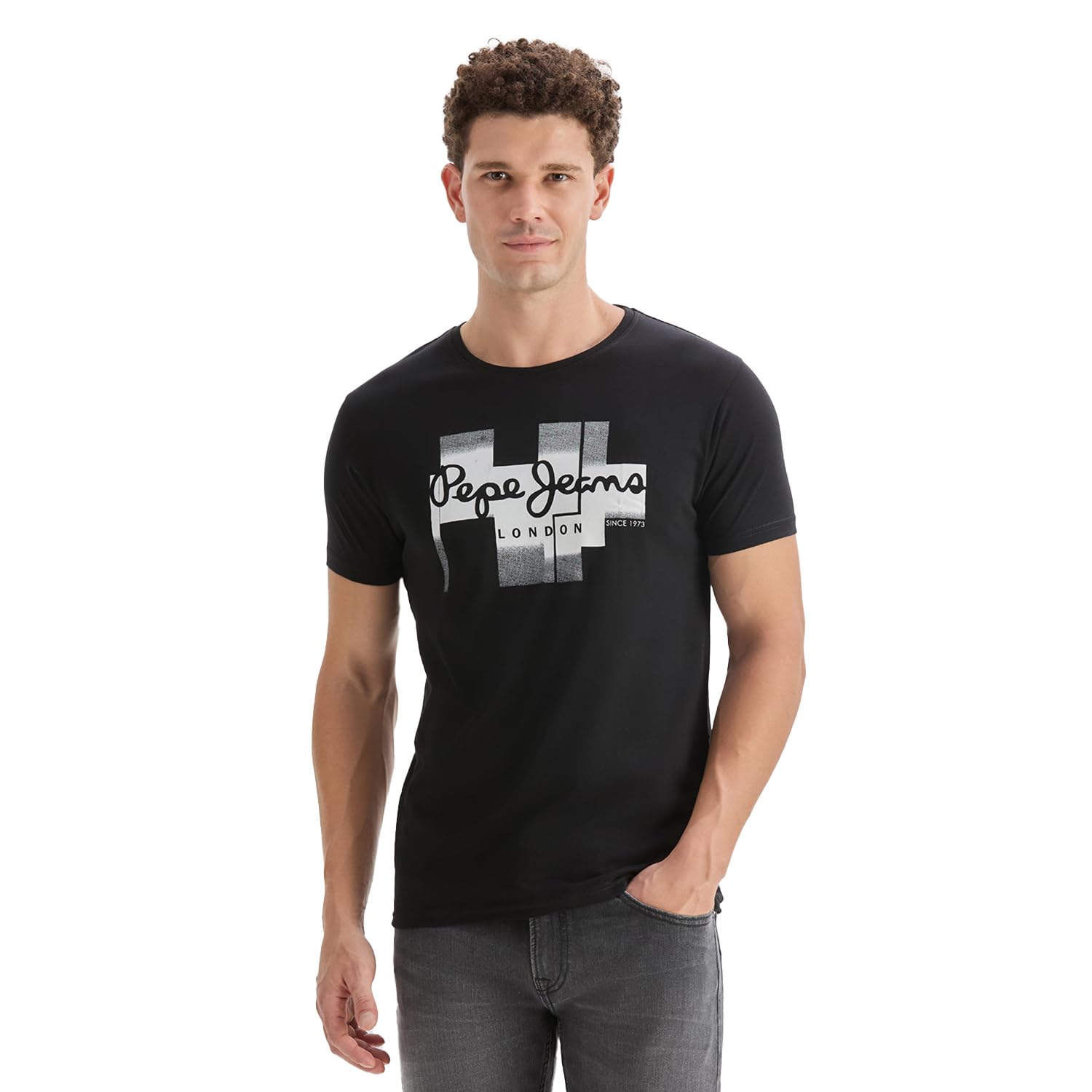 Men'S Black Graphic Logo T-Shirt