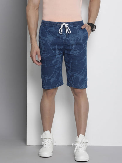 The Indian Garage Co Men Regular Fit Solid Mid-Rise Denim Shorts