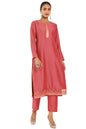 Soch Women Solid red Chanderi Kurta Set