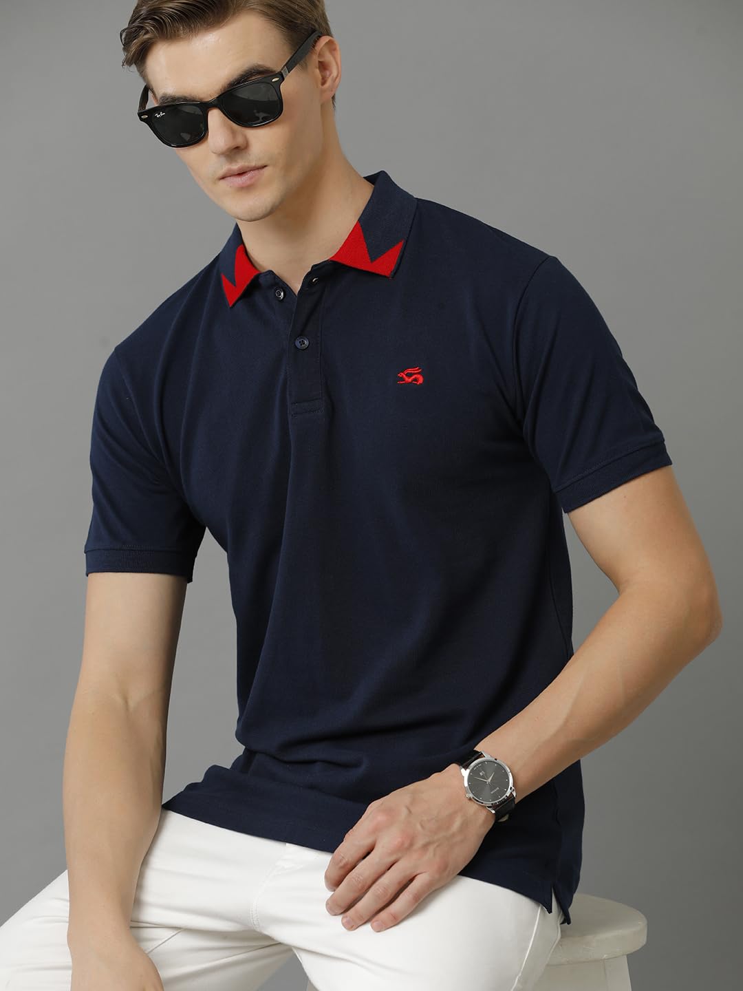 ADRO Premium Cotton Polo for Men (PN23-H-PLN-NB_Navy)