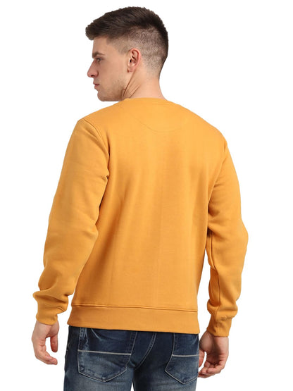 Turtle Men Cotton Stretch Slim Fit Full Sleeve Mustard Sweatshirt