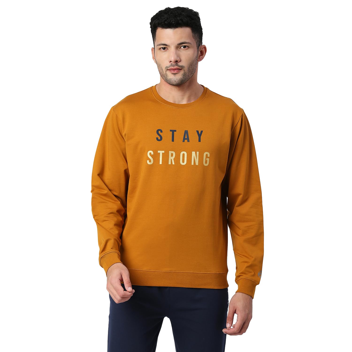 Pepe Jeans Mens Kenoua Placement Printed Sweatshirt, Mustard,L