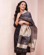 Fabindia Grey Silk Hand Woven Dupatta
