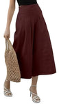 OOMPH! Cotton Linen Palazzo Pant for Women | Womens High Rise High Waist Trousers Flowy Wide Leg Plazzo Pant Trouser with Pocke
