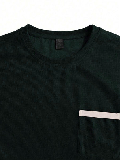 Indoprimo MenS Polyester T Shirt With Pocket Half Sleeves Round Neck Line Solid Pattern Loose Fit Classic Style And Standard Le