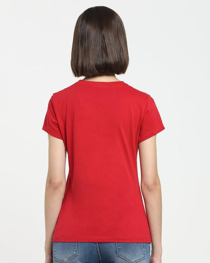 Bewakoof Womens Busy Doing Nothing Typography 100% Cotton T-Shirt - Slim Fit, Round Neck, Half Sleeves