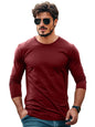Veirdo Mens Cotton Regular Fit Solid Marron Full Sleeve T-Shirt