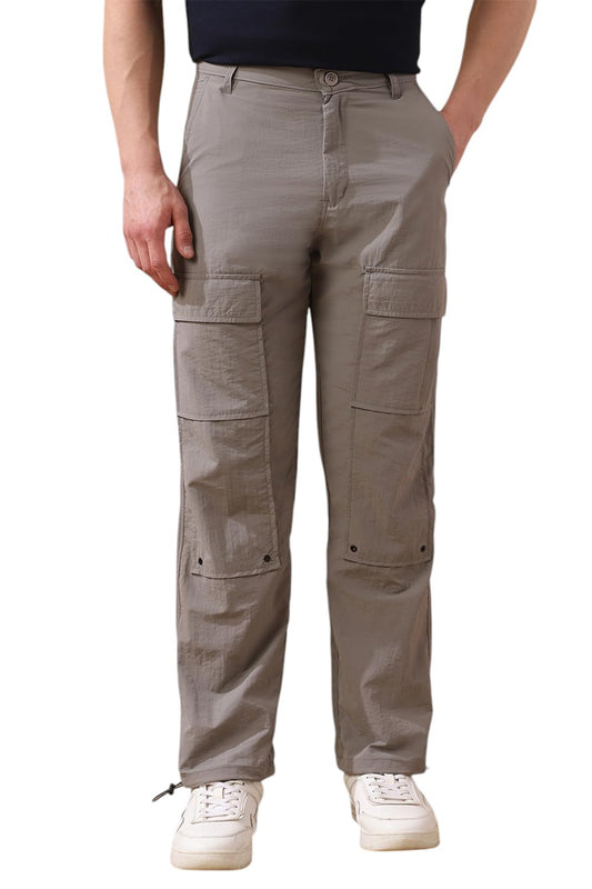 Dennis Lingo Men Solid Nylon Mid Rise Straight fit Cargo Joggers